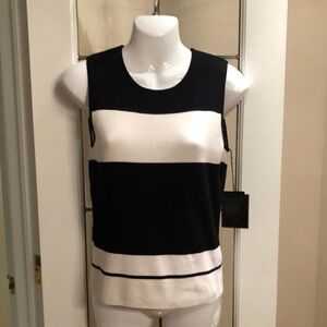 Classic Black & White Striped Sleeveless Top